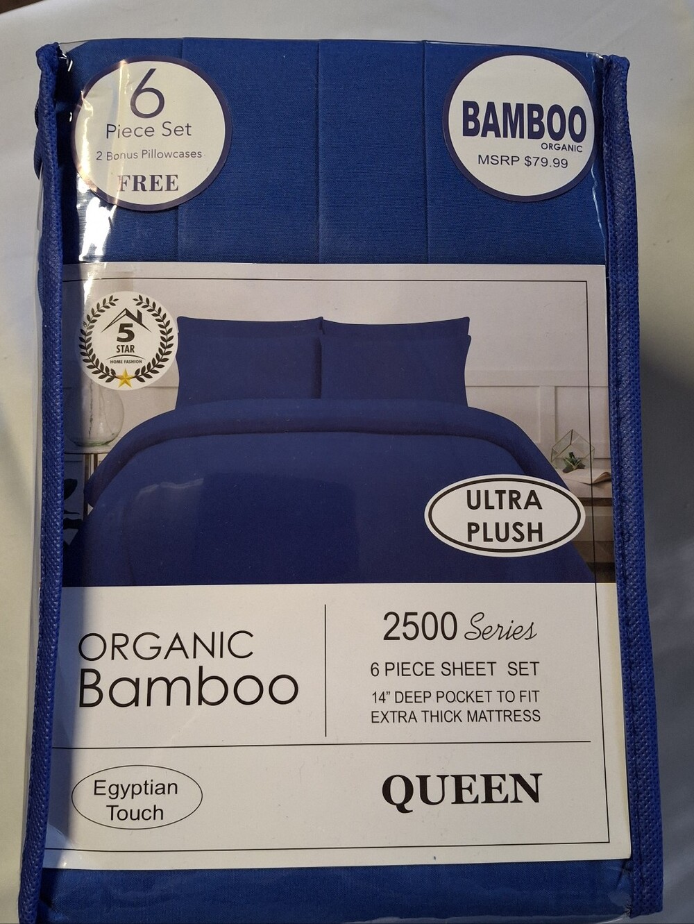 New Queen Size Organic Bamboo 6pc Sheet Set